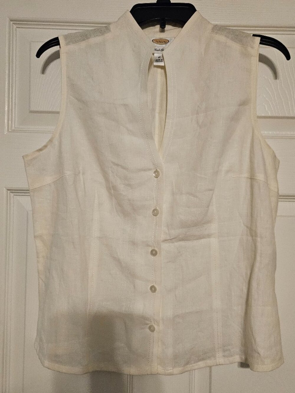 Talbots Linen Sleeveless button down Shirt